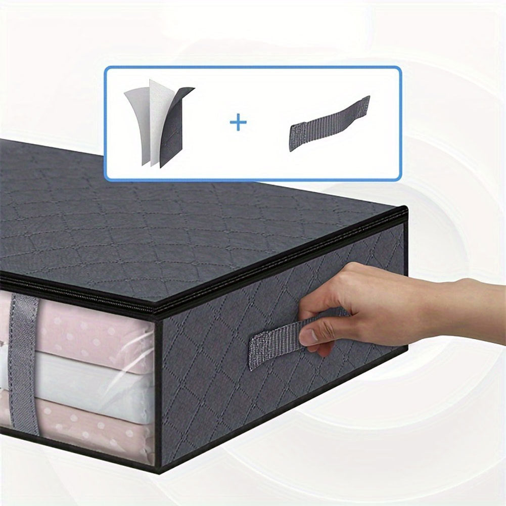 2 Pcs Over Wardrobe Storage Bag, Underbed Storage Containers, Storage Bin For Clothes, Blankets