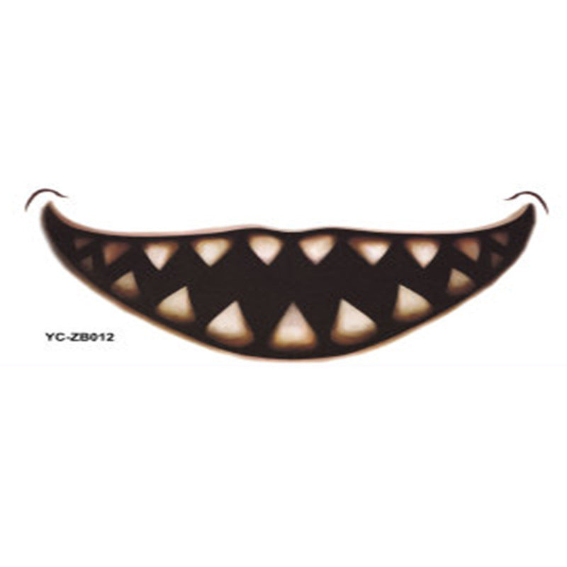 Halloween Mouth Tattoo Sticker Horror Lip DIY Decoration
