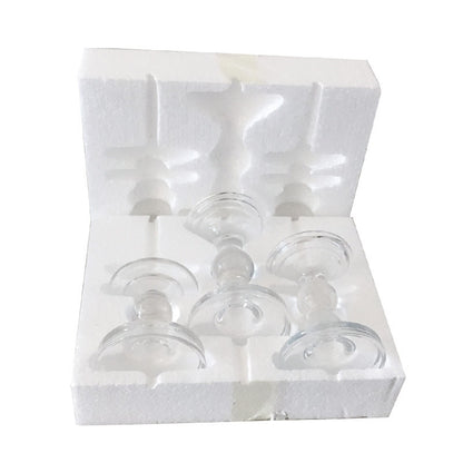 Glass Candle Holder Transparent Glass Set Candle Holder High Foot Crafts Wax Holder