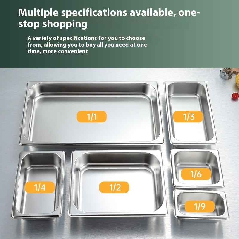 Stainless Steel Gastronorm Pan Buffet Basin Rectangular Kitchen Sink With Lid