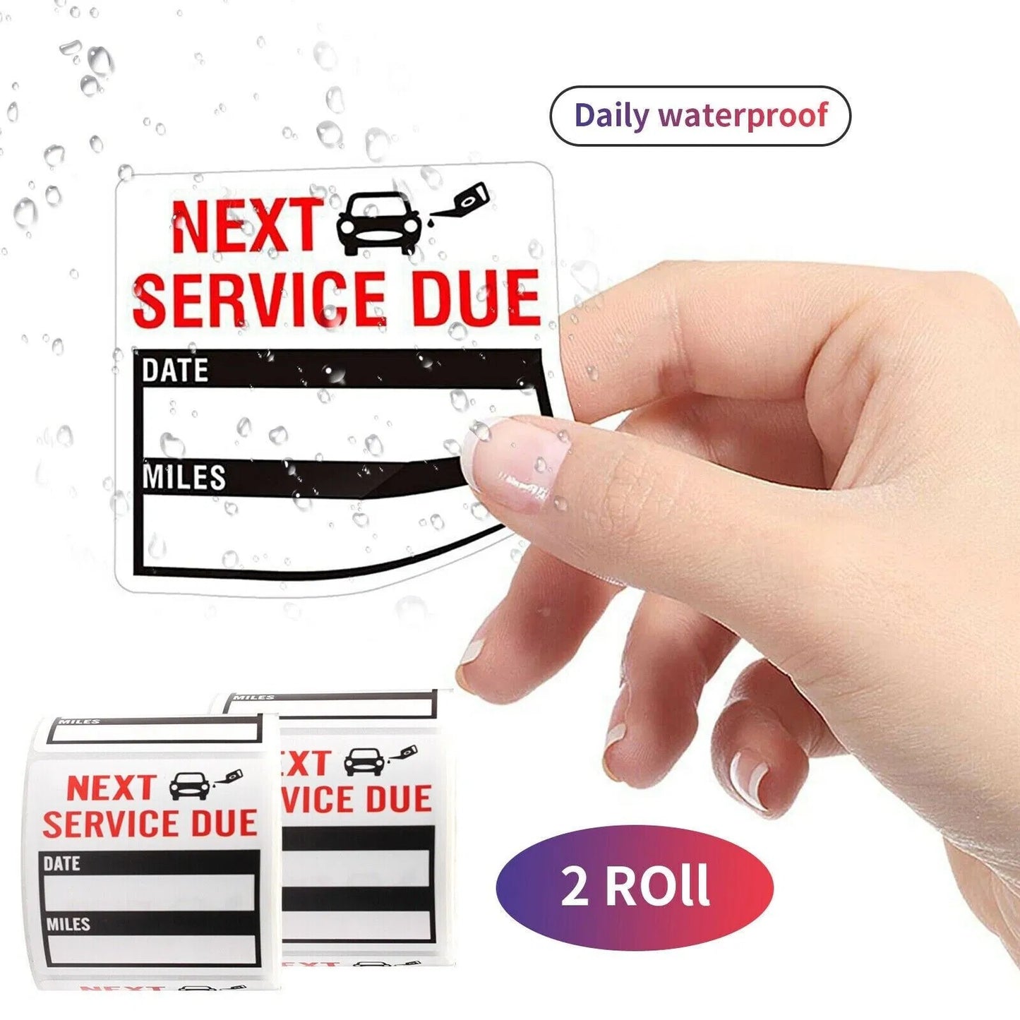 300 Oil Change Service Reminder Stickers Clear Window Lite Sticker Pack US