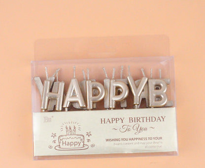 Tuhao Gold Letter Birthday Cake Candle Decoration