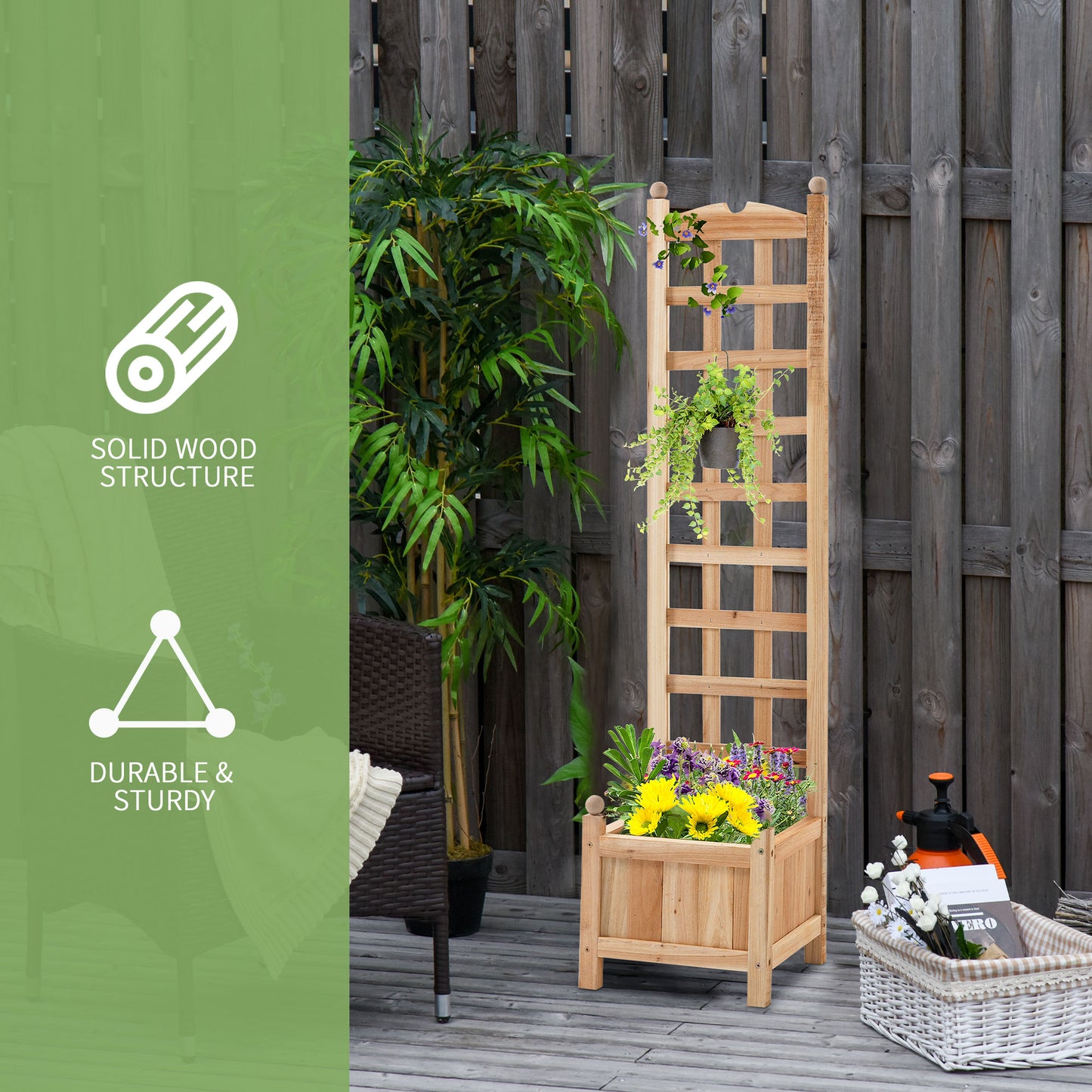 Raised Garden Bed with Trellis