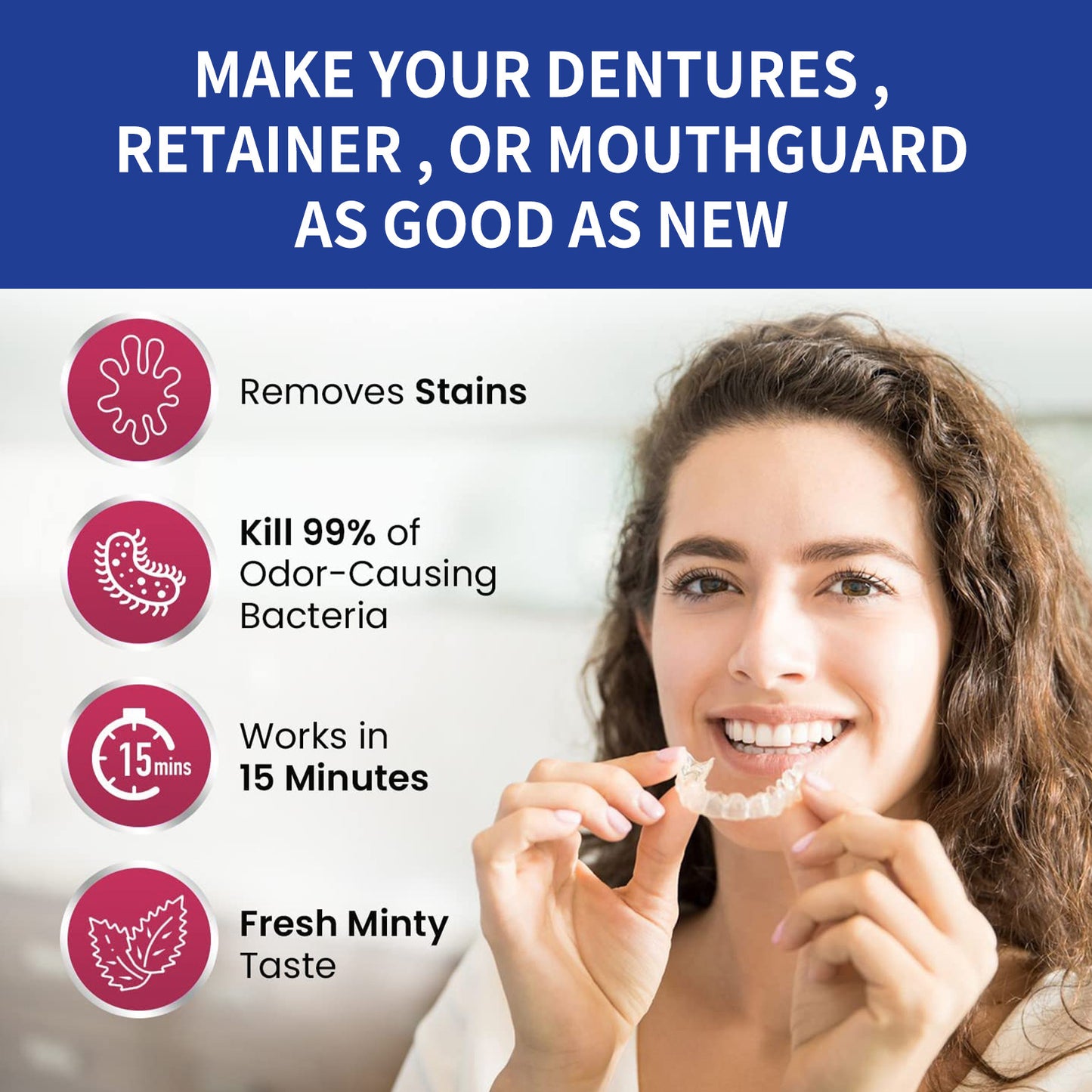 False Tooth Clean Sheet Dazzling White Denture Oral Cleaning