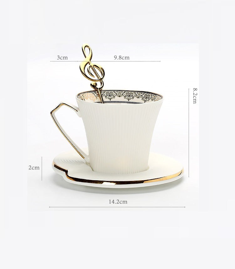European Light Luxury Coffee Set Mug With Spoon Ceramic Coffee Cup Set