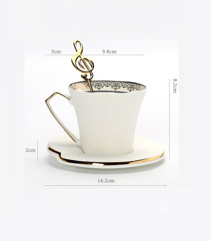 European Light Luxury Coffee Set Mug With Spoon Ceramic Coffee Cup Set