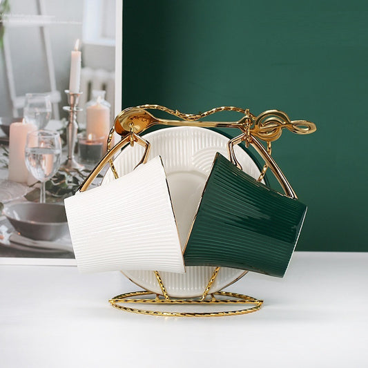 European Light Luxury Coffee Set Mug With Spoon Ceramic Coffee Cup Set