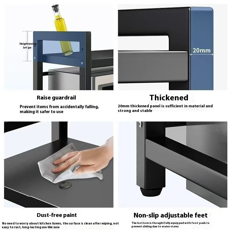 Retractable Kitchen Microwave Storage Rack Multi-function