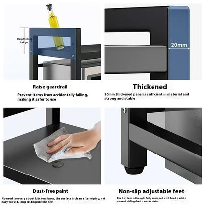 Retractable Kitchen Microwave Storage Rack Multi-function