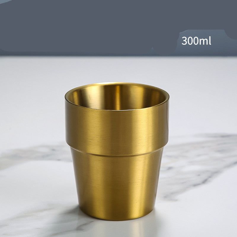 Stainless Steel Double Beer Mug Korean Style