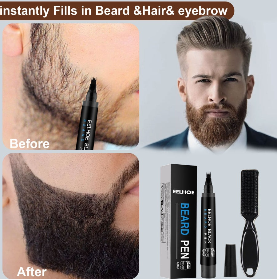 Beard Filling Pen Set, Waterproof, Sweat-proof And Non-fading Beard Pen, Beard Tracing Pen