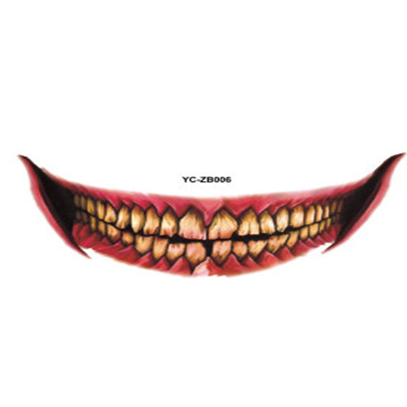 Halloween Mouth Tattoo Sticker Horror Lip DIY Decoration