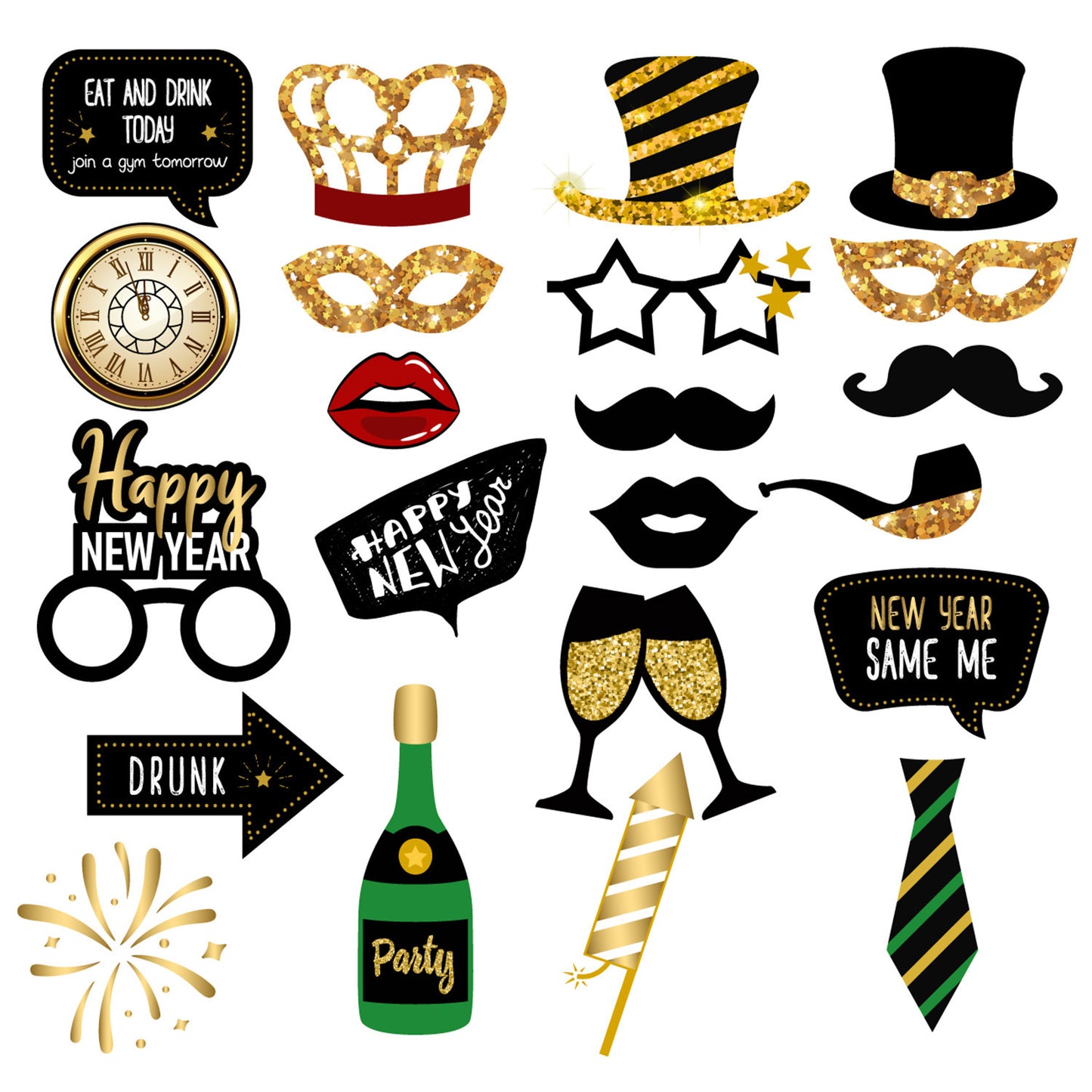 Happy New Year Balloon Set Annual Meeting Decoration Props