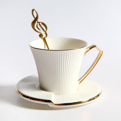 European Light Luxury Coffee Set Mug With Spoon Ceramic Coffee Cup Set
