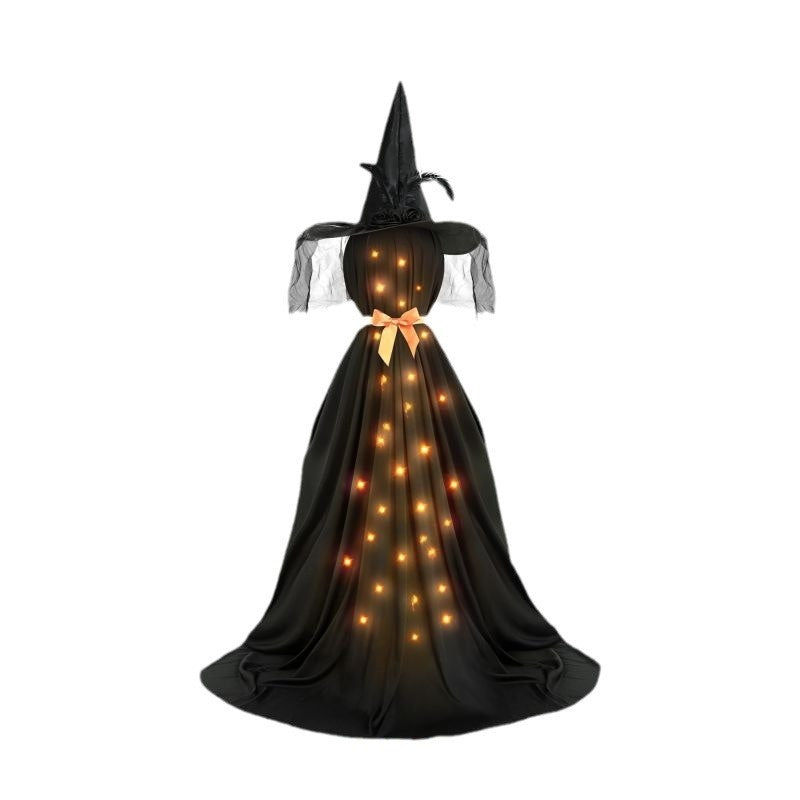 LED Luminous Black Ghost With Bowknot Decoration