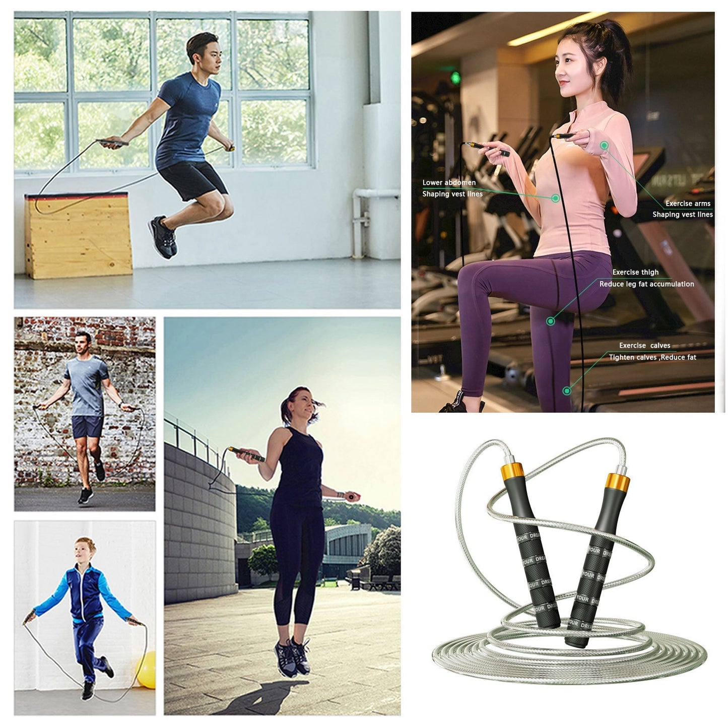 Racing Fitness Sports Training Color Ring Buckle Skipping Rope