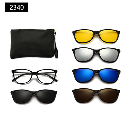 Magnetic Set Of Glasses Polarized Sunglasses Get Glasses Bag Free