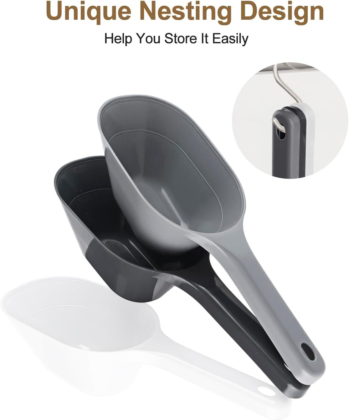 Pet Food Scoop 1 Cup Capacity Lines For 1 2 Cup And 1 Cup Plastic Pet Food Scoop For Dog Puppy And Cat