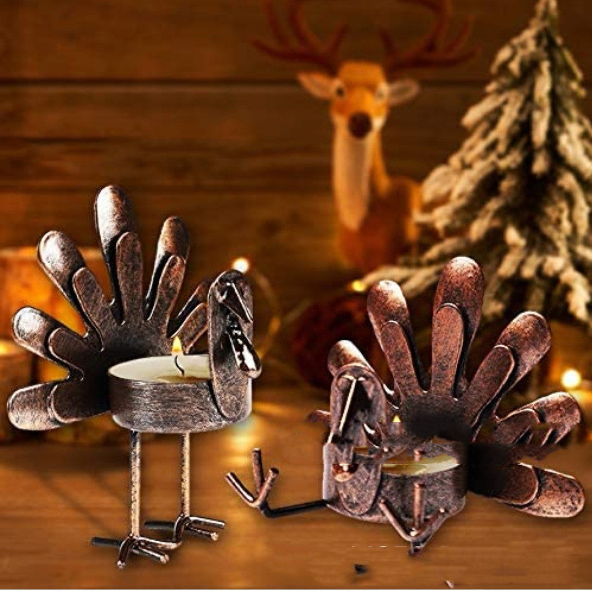 Turkey Candle Holder Retro Metal Scented Candlestick For Living Room Bedroom Bathroom Decoration