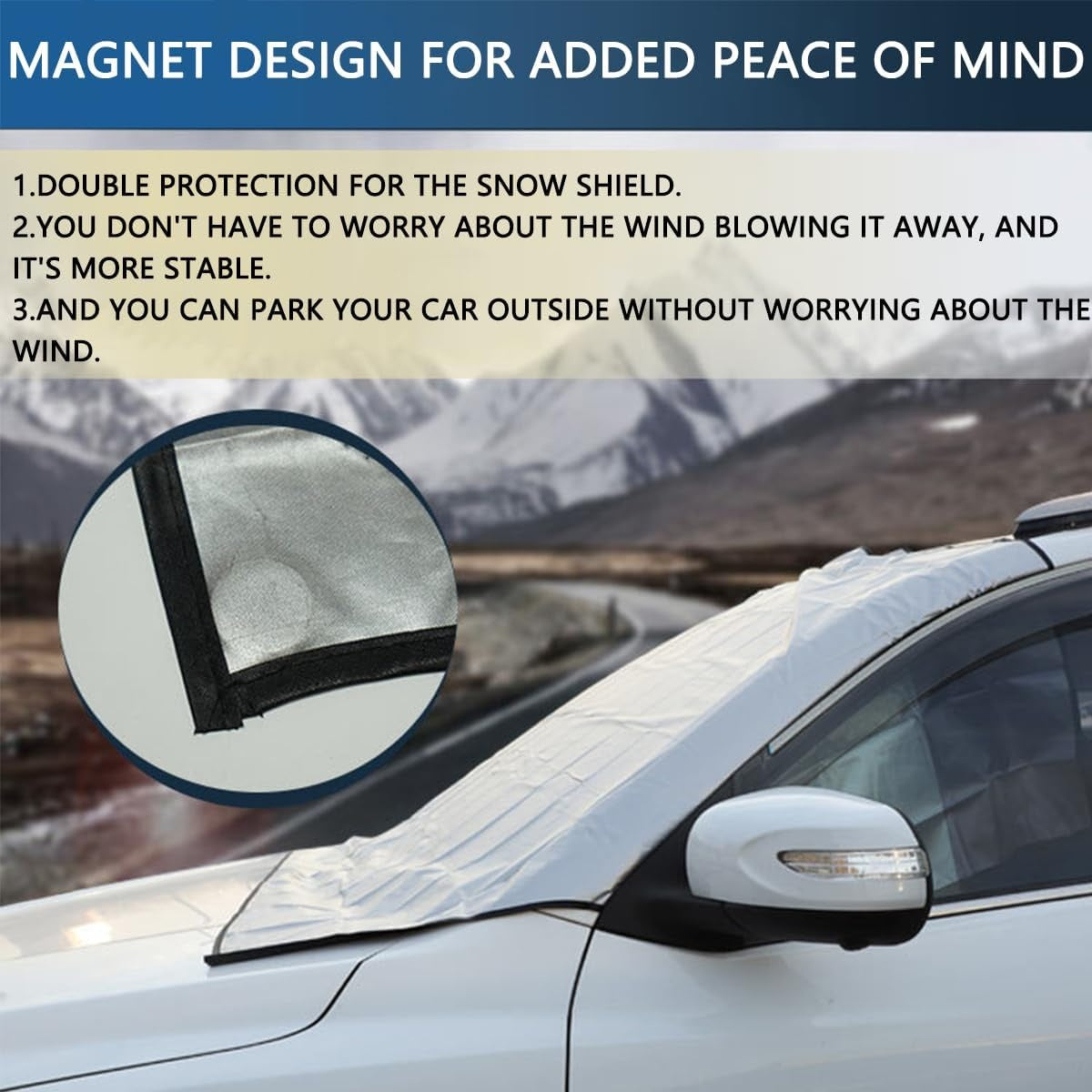 215X92 Cm Snow Proof Car Cover Ice Shade Car Foldable Windshield Sun Shade Snow Cover Automotive Ext