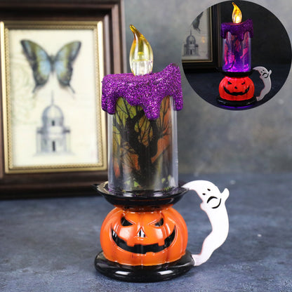 Halloween Decoration Props Skull Pumpkin Candle Light LED Glowing