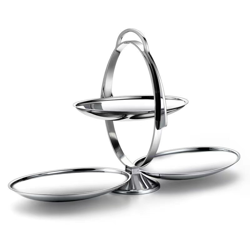 Nordic Entry Luxury Home Style Design Double Folding Storage Dim Sum Plate