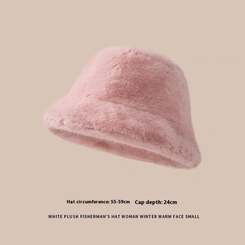 Plush Bonnet Children's Fleece-lined Bucket Bucket Hat
