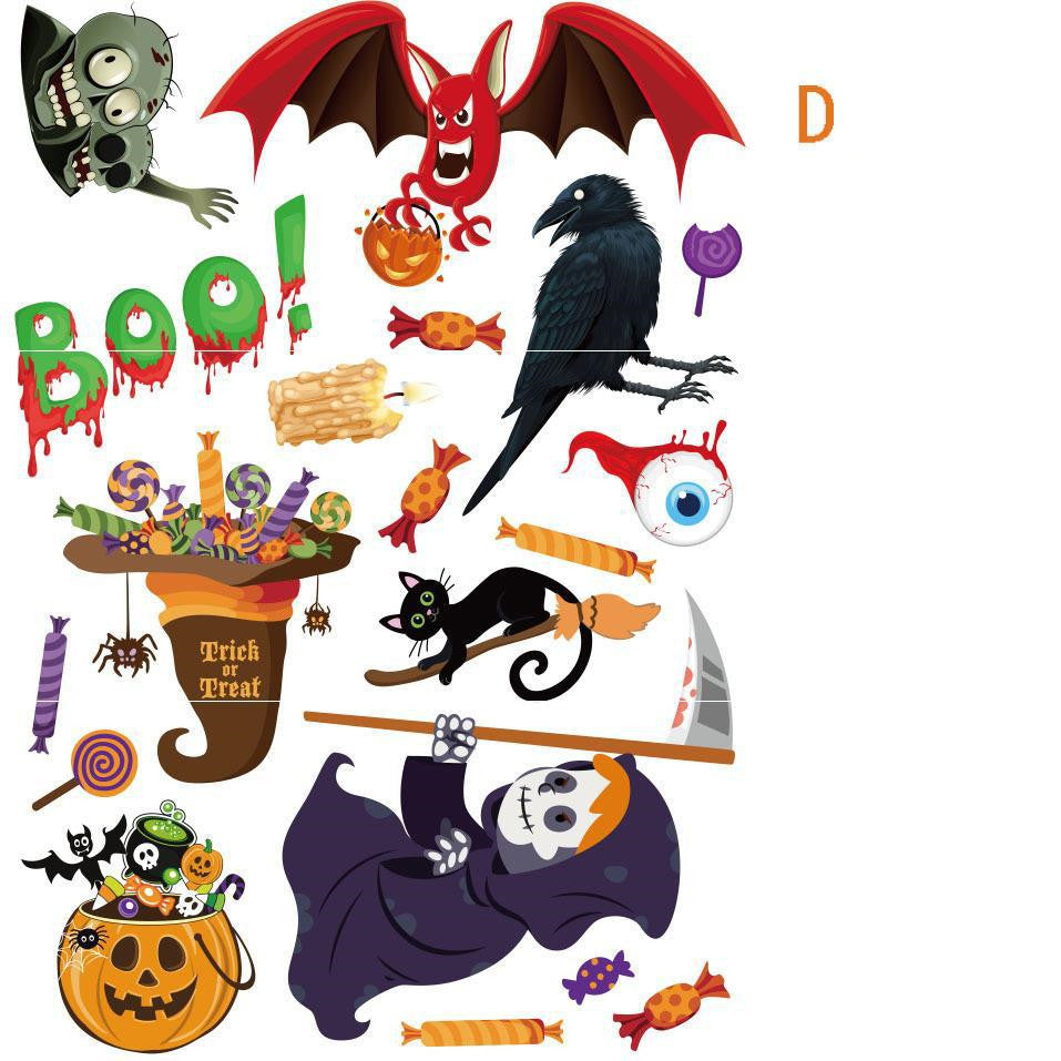 Halloween Scene Decoration Window Glass Door Stickers