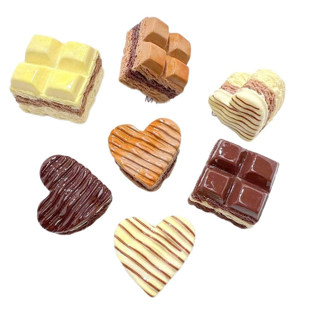 Resin Trinkets With Chocolate-filled Simulation Food Toys