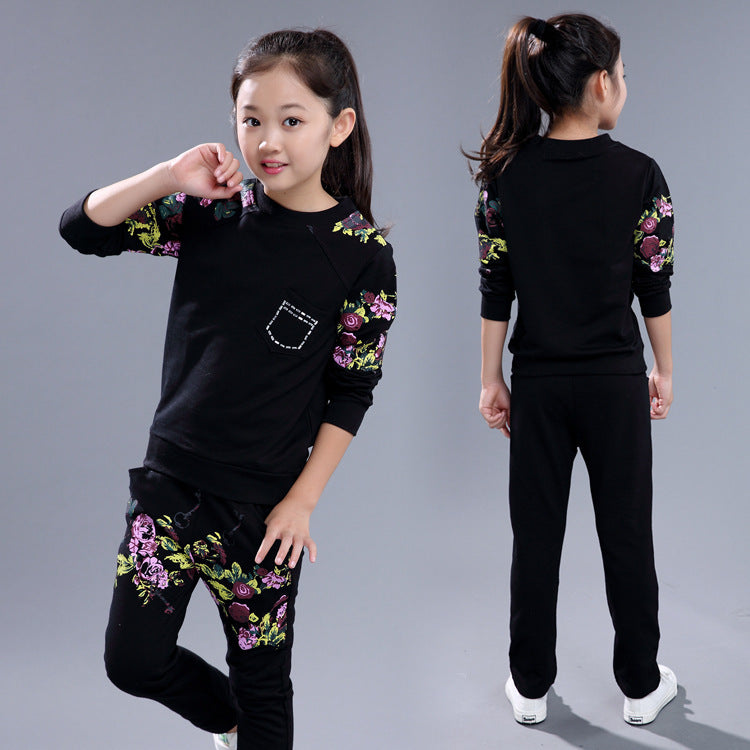 Fashion and leisure children's sports two piece set