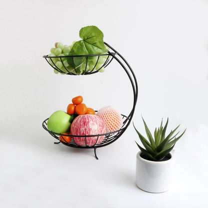 Creative Metal Fruit Basket Rack Living Room Fruit Drain Basket Home Iron Fruit Snack Bowl Storage Basket Desktop Kitchen Organ
