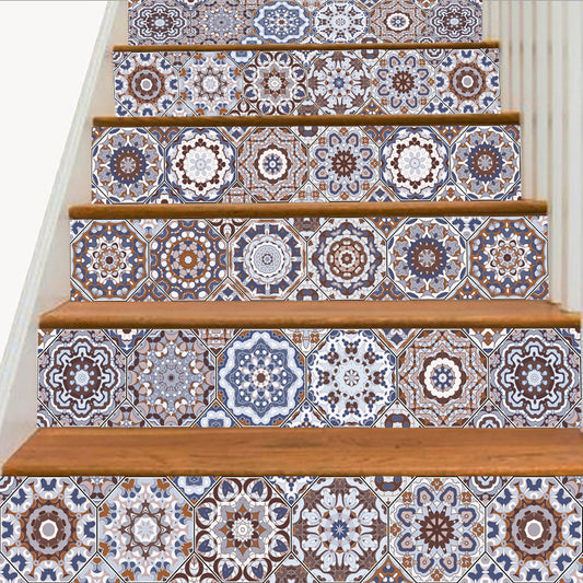 Retro European and American tiles stickers stairs kitchen bathroom decoration wallpaper