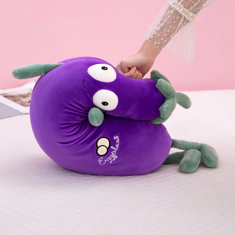 Eggplant doll with pillow doll plush toy