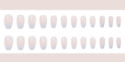 Gradient White Press-On Nails – Style 566