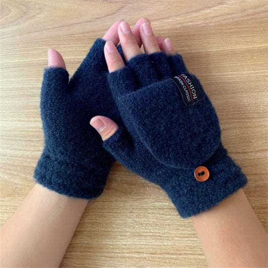 Winter warm half-finger gloves