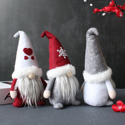 Creative Hooded Faceless Doll Holiday  Santa Claus Plush Decoration Ornaments