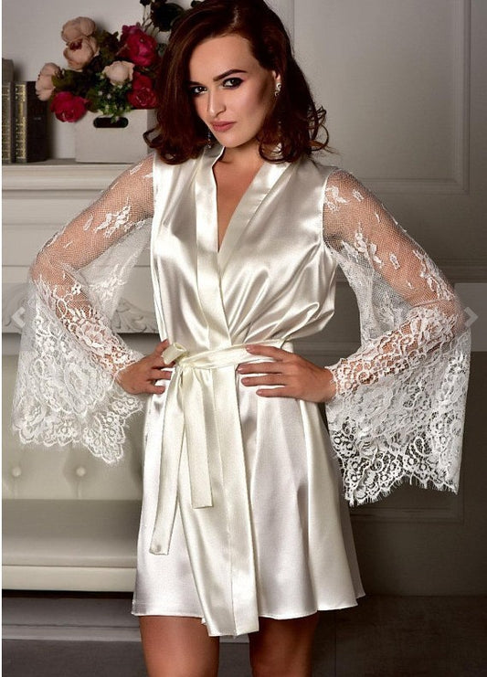 Plus size sexy feminine bathrobe nightdress