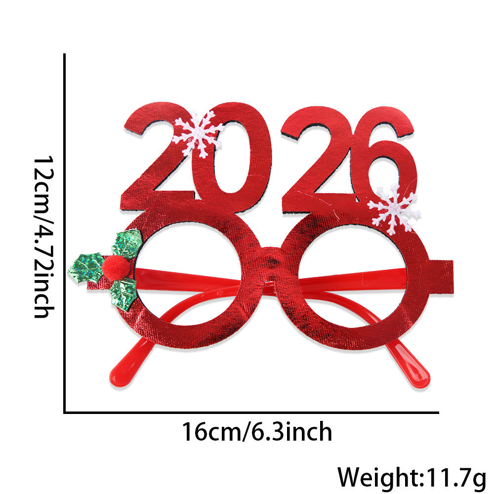 Christmas Glasses Bronzed Fabric Snowflake XINGX Photo New Year Party Props