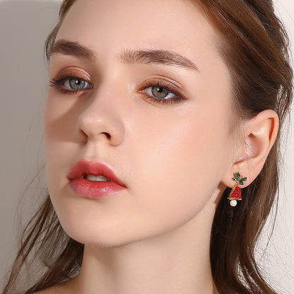 New Christmas and New Year Gift Bow Wind Chime Earrings