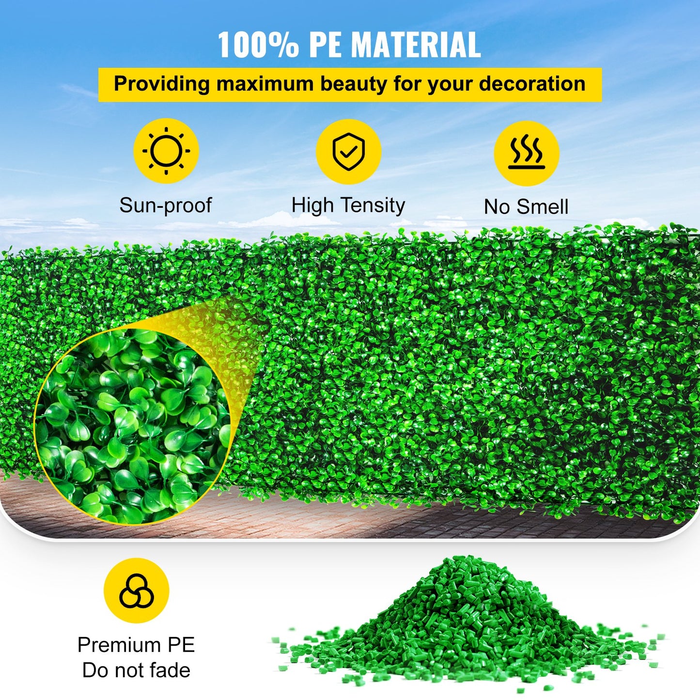Artificial Boxwood Panel UV 24PCS Boxwood Hedge Wall Panels Artificial Grass Backdrop Wall 10"x10" 4 Cm Green Grass Wall Fake Hedge For Decor Privacy Fence Indoor Outdoor Garden Backyard
