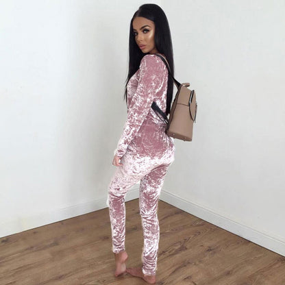 Velvet leisure sports suit