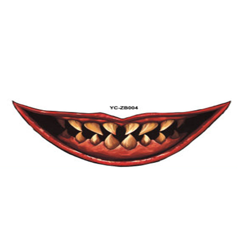 Halloween Mouth Tattoo Sticker Horror Lip DIY Decoration
