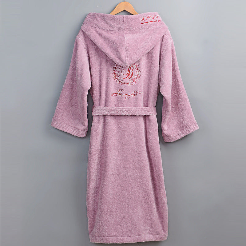 Cotton Bathrobe Thick Towel Material With Hood