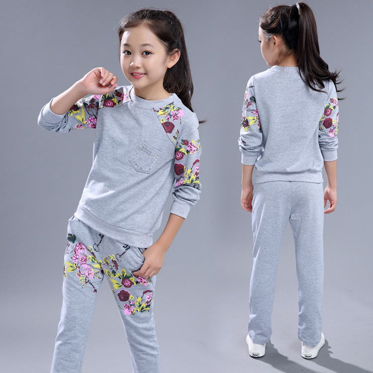 Fashion and leisure children's sports two piece set