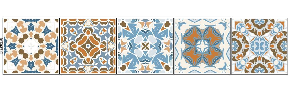 Retro European and American tiles stickers stairs kitchen bathroom decoration wallpaper