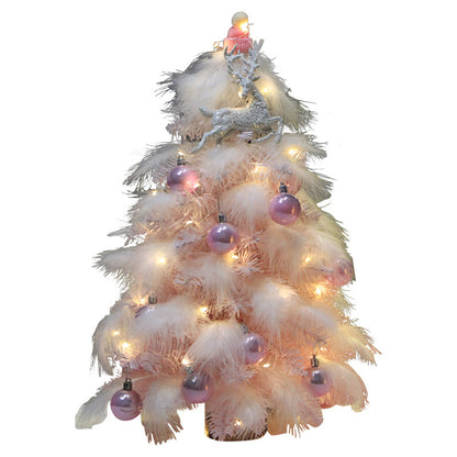 Christmas Ornament Desktop Small Tree Christmas Tree Feather Decoration Tree