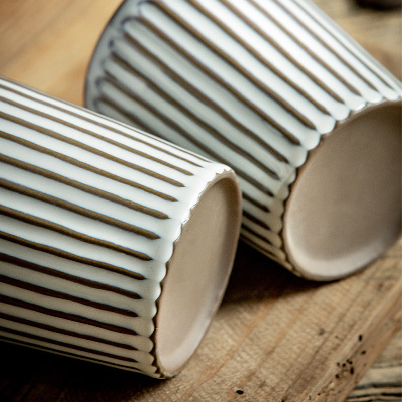 Vintage Embossed Coffee Latte Giessen Ceramic Mug