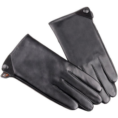 Leather Gloves Men's Winter Touch Screen Sheepskin