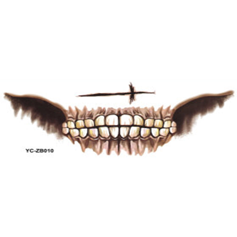 Halloween Mouth Tattoo Sticker Horror Lip DIY Decoration