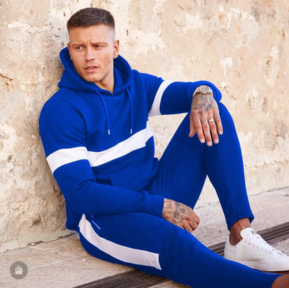 Hooded sports and leisure sweater set
